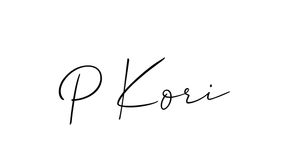 Use a signature maker to create a handwritten signature online. With this signature software, you can design (Allison_Script) your own signature for name P Kori. P Kori signature style 2 images and pictures png