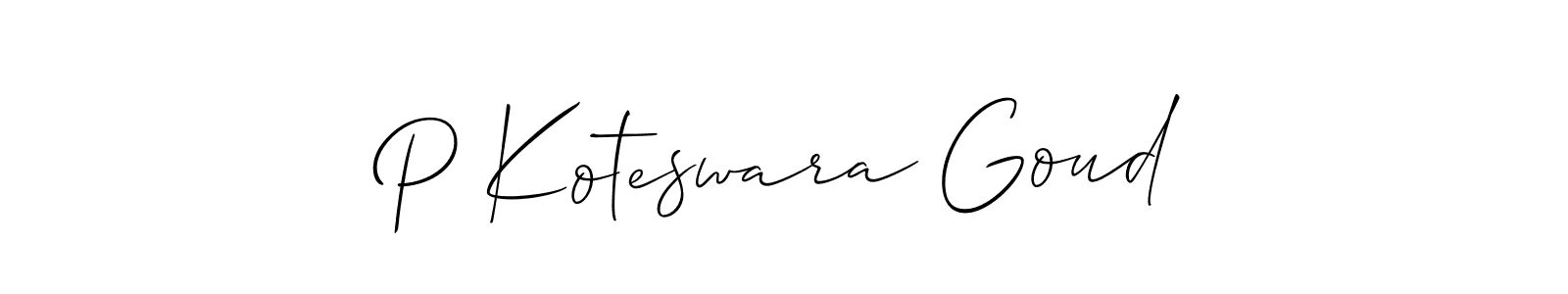 Make a beautiful signature design for name P Koteswara Goud. With this signature (Allison_Script) style, you can create a handwritten signature for free. P Koteswara Goud signature style 2 images and pictures png