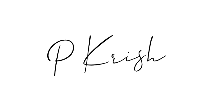 How to Draw P Krish signature style? Allison_Script is a latest design signature styles for name P Krish. P Krish signature style 2 images and pictures png