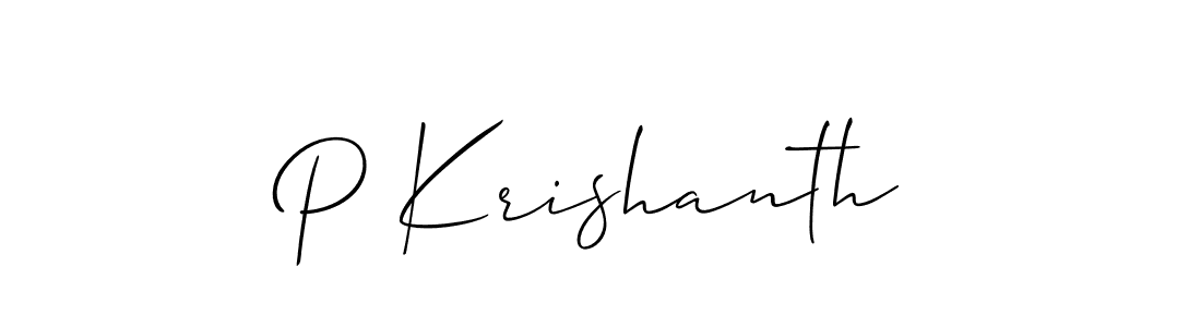 How to Draw P Krishanth signature style? Allison_Script is a latest design signature styles for name P Krishanth. P Krishanth signature style 2 images and pictures png