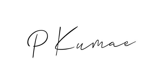 How to make P Kumae signature? Allison_Script is a professional autograph style. Create handwritten signature for P Kumae name. P Kumae signature style 2 images and pictures png