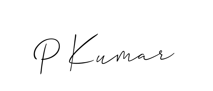 How to Draw P Kumar signature style? Allison_Script is a latest design signature styles for name P Kumar. P Kumar signature style 2 images and pictures png