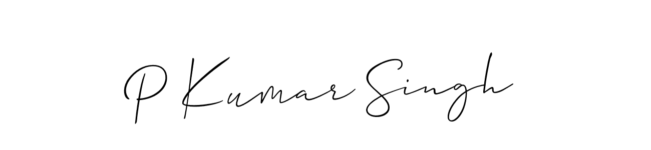 Allison_Script is a professional signature style that is perfect for those who want to add a touch of class to their signature. It is also a great choice for those who want to make their signature more unique. Get P Kumar Singh name to fancy signature for free. P Kumar Singh signature style 2 images and pictures png