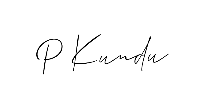 It looks lik you need a new signature style for name P Kundu. Design unique handwritten (Allison_Script) signature with our free signature maker in just a few clicks. P Kundu signature style 2 images and pictures png