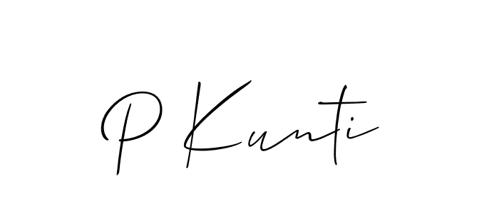 It looks lik you need a new signature style for name P Kunti. Design unique handwritten (Allison_Script) signature with our free signature maker in just a few clicks. P Kunti signature style 2 images and pictures png