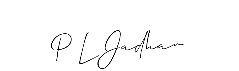 How to make P L Jadhav signature? Allison_Script is a professional autograph style. Create handwritten signature for P L Jadhav name. P L Jadhav signature style 2 images and pictures png