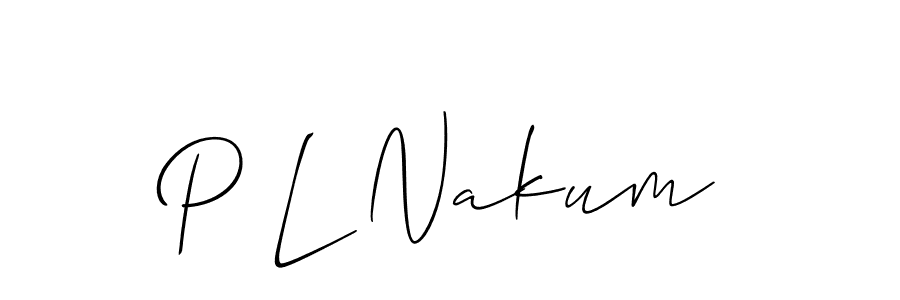 How to Draw P L Nakum signature style? Allison_Script is a latest design signature styles for name P L Nakum. P L Nakum signature style 2 images and pictures png