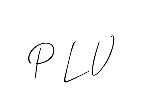 Use a signature maker to create a handwritten signature online. With this signature software, you can design (Allison_Script) your own signature for name P L V. P L V signature style 2 images and pictures png