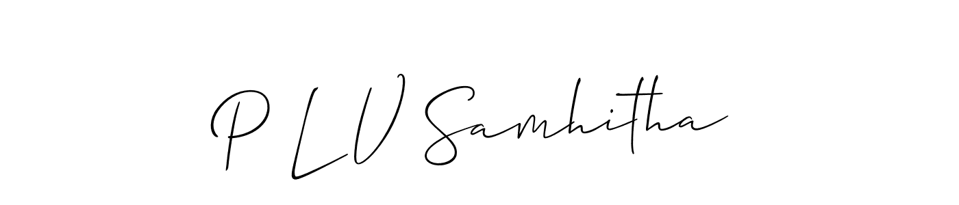 Check out images of Autograph of P L V Samhitha name. Actor P L V Samhitha Signature Style. Allison_Script is a professional sign style online. P L V Samhitha signature style 2 images and pictures png