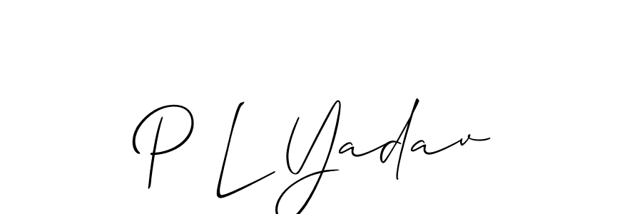 P L Yadav stylish signature style. Best Handwritten Sign (Allison_Script) for my name. Handwritten Signature Collection Ideas for my name P L Yadav. P L Yadav signature style 2 images and pictures png