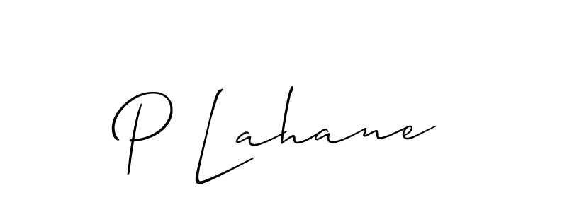 The best way (Allison_Script) to make a short signature is to pick only two or three words in your name. The name P Lahane include a total of six letters. For converting this name. P Lahane signature style 2 images and pictures png