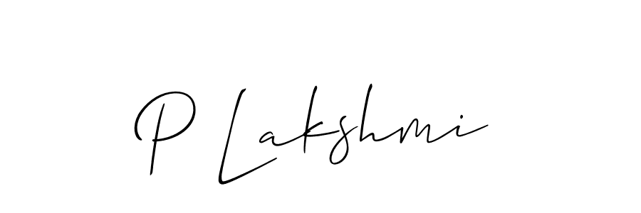 How to make P Lakshmi name signature. Use Allison_Script style for creating short signs online. This is the latest handwritten sign. P Lakshmi signature style 2 images and pictures png