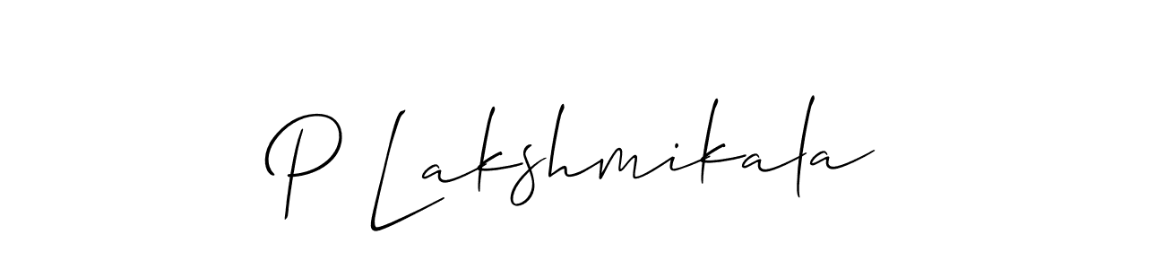 Design your own signature with our free online signature maker. With this signature software, you can create a handwritten (Allison_Script) signature for name P Lakshmikala. P Lakshmikala signature style 2 images and pictures png