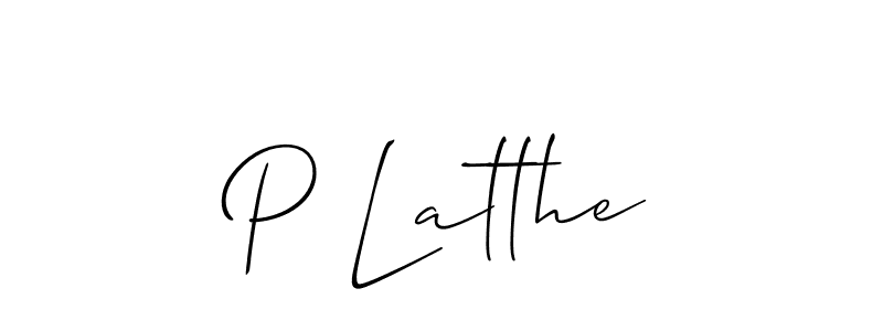 It looks lik you need a new signature style for name P Latthe. Design unique handwritten (Allison_Script) signature with our free signature maker in just a few clicks. P Latthe signature style 2 images and pictures png