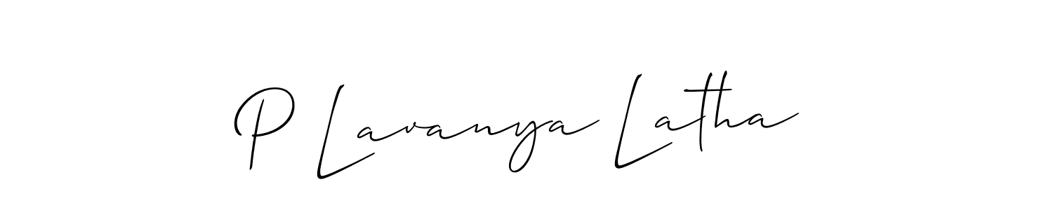 Allison_Script is a professional signature style that is perfect for those who want to add a touch of class to their signature. It is also a great choice for those who want to make their signature more unique. Get P Lavanya Latha name to fancy signature for free. P Lavanya Latha signature style 2 images and pictures png