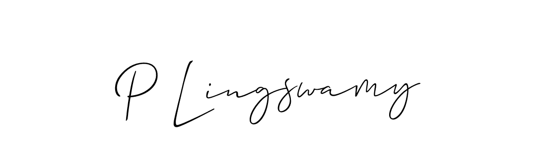 You should practise on your own different ways (Allison_Script) to write your name (P Lingswamy) in signature. don't let someone else do it for you. P Lingswamy signature style 2 images and pictures png