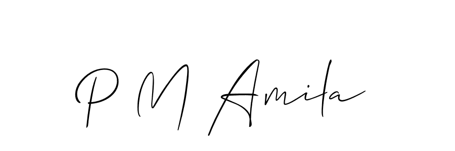 Make a short P M Amila signature style. Manage your documents anywhere anytime using Allison_Script. Create and add eSignatures, submit forms, share and send files easily. P M Amila signature style 2 images and pictures png