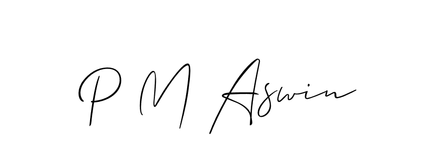 if you are searching for the best signature style for your name P M Aswin. so please give up your signature search. here we have designed multiple signature styles  using Allison_Script. P M Aswin signature style 2 images and pictures png