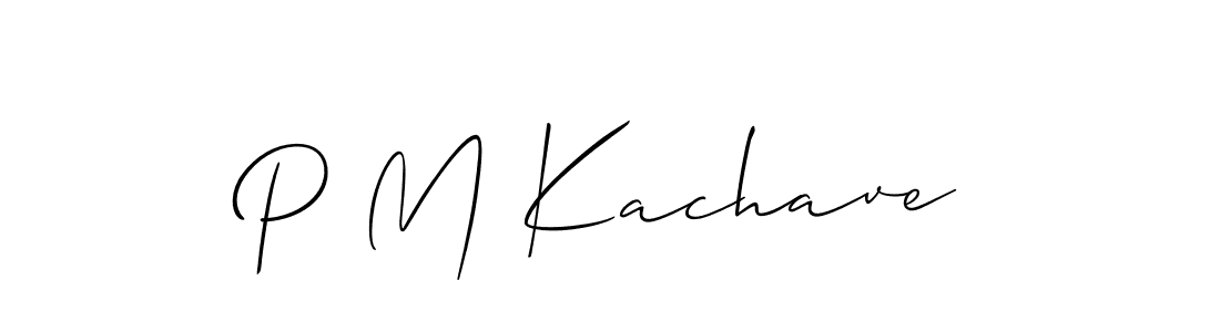 Make a beautiful signature design for name P M Kachave. With this signature (Allison_Script) style, you can create a handwritten signature for free. P M Kachave signature style 2 images and pictures png