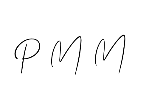 The best way (Allison_Script) to make a short signature is to pick only two or three words in your name. The name P M M include a total of six letters. For converting this name. P M M signature style 2 images and pictures png