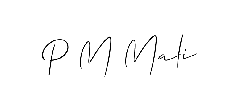 Also we have P M Mali name is the best signature style. Create professional handwritten signature collection using Allison_Script autograph style. P M Mali signature style 2 images and pictures png