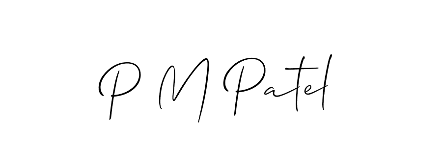 Use a signature maker to create a handwritten signature online. With this signature software, you can design (Allison_Script) your own signature for name P M Patel. P M Patel signature style 2 images and pictures png
