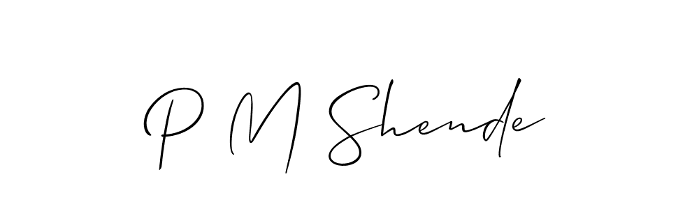 How to make P M Shende signature? Allison_Script is a professional autograph style. Create handwritten signature for P M Shende name. P M Shende signature style 2 images and pictures png