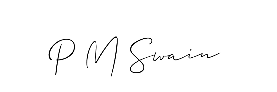 P M Swain stylish signature style. Best Handwritten Sign (Allison_Script) for my name. Handwritten Signature Collection Ideas for my name P M Swain. P M Swain signature style 2 images and pictures png