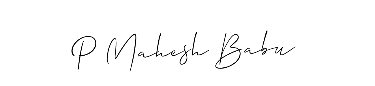 You should practise on your own different ways (Allison_Script) to write your name (P Mahesh Babu) in signature. don't let someone else do it for you. P Mahesh Babu signature style 2 images and pictures png