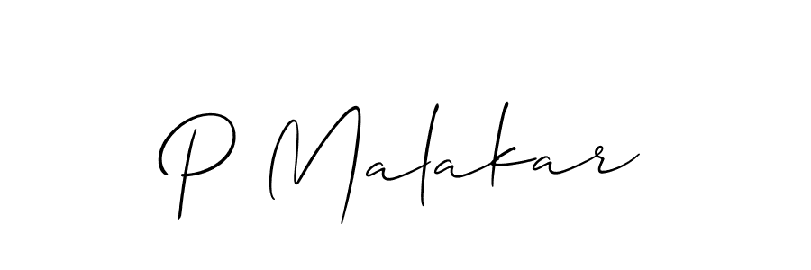 How to Draw P Malakar signature style? Allison_Script is a latest design signature styles for name P Malakar. P Malakar signature style 2 images and pictures png