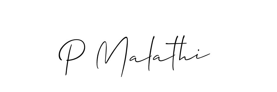 Also You can easily find your signature by using the search form. We will create P Malathi name handwritten signature images for you free of cost using Allison_Script sign style. P Malathi signature style 2 images and pictures png