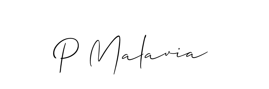 How to make P Malavia signature? Allison_Script is a professional autograph style. Create handwritten signature for P Malavia name. P Malavia signature style 2 images and pictures png