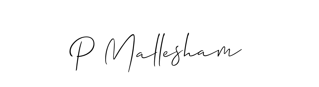 Design your own signature with our free online signature maker. With this signature software, you can create a handwritten (Allison_Script) signature for name P Mallesham. P Mallesham signature style 2 images and pictures png