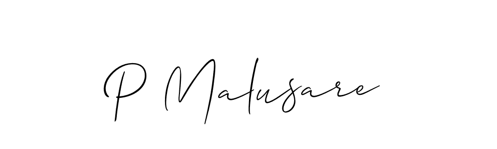 How to make P Malusare name signature. Use Allison_Script style for creating short signs online. This is the latest handwritten sign. P Malusare signature style 2 images and pictures png