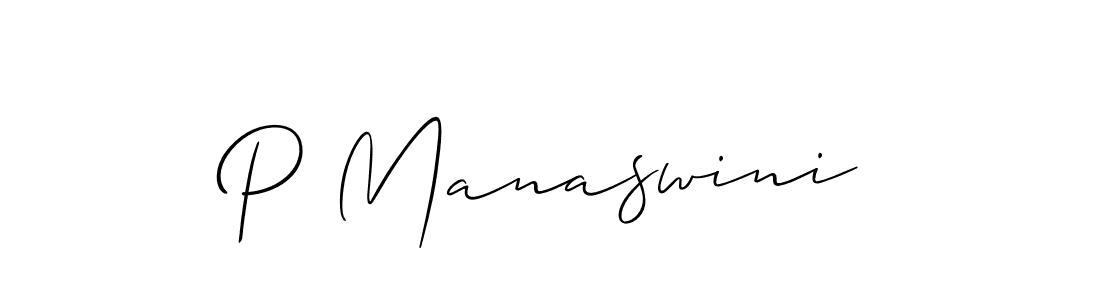 Allison_Script is a professional signature style that is perfect for those who want to add a touch of class to their signature. It is also a great choice for those who want to make their signature more unique. Get P Manaswini name to fancy signature for free. P Manaswini signature style 2 images and pictures png