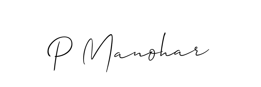 How to make P Manohar signature? Allison_Script is a professional autograph style. Create handwritten signature for P Manohar name. P Manohar signature style 2 images and pictures png