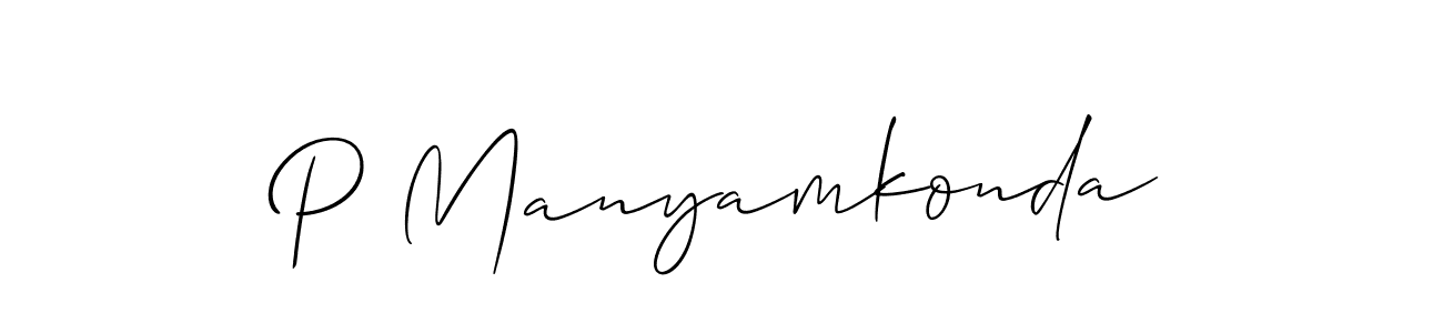 P Manyamkonda stylish signature style. Best Handwritten Sign (Allison_Script) for my name. Handwritten Signature Collection Ideas for my name P Manyamkonda. P Manyamkonda signature style 2 images and pictures png