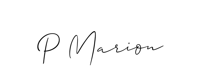 Create a beautiful signature design for name P Marion. With this signature (Allison_Script) fonts, you can make a handwritten signature for free. P Marion signature style 2 images and pictures png