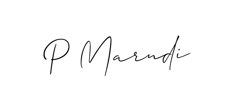 Design your own signature with our free online signature maker. With this signature software, you can create a handwritten (Allison_Script) signature for name P Marndi. P Marndi signature style 2 images and pictures png