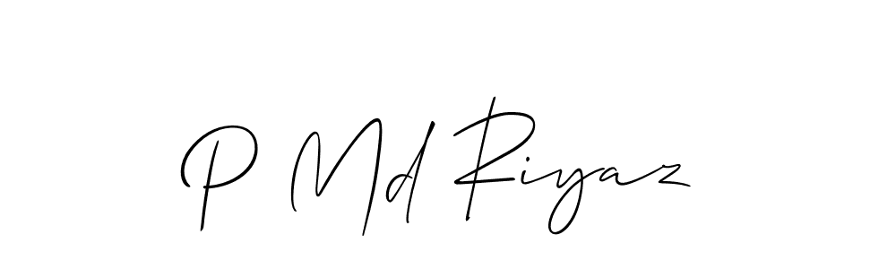 Create a beautiful signature design for name P Md Riyaz. With this signature (Allison_Script) fonts, you can make a handwritten signature for free. P Md Riyaz signature style 2 images and pictures png