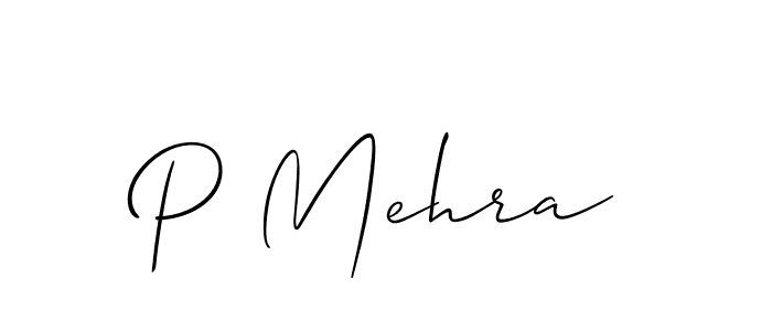 Make a beautiful signature design for name P Mehra. With this signature (Allison_Script) style, you can create a handwritten signature for free. P Mehra signature style 2 images and pictures png