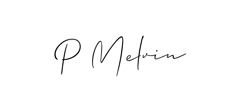 if you are searching for the best signature style for your name P Melvin. so please give up your signature search. here we have designed multiple signature styles  using Allison_Script. P Melvin signature style 2 images and pictures png