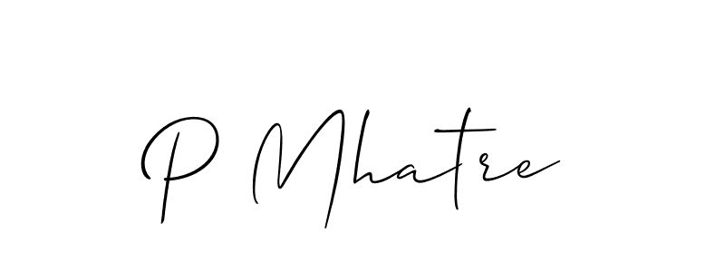 Make a beautiful signature design for name P Mhatre. With this signature (Allison_Script) style, you can create a handwritten signature for free. P Mhatre signature style 2 images and pictures png