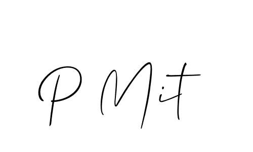 How to make P Mit signature? Allison_Script is a professional autograph style. Create handwritten signature for P Mit name. P Mit signature style 2 images and pictures png