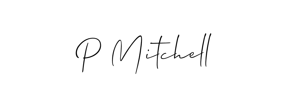 How to make P Mitchell name signature. Use Allison_Script style for creating short signs online. This is the latest handwritten sign. P Mitchell signature style 2 images and pictures png