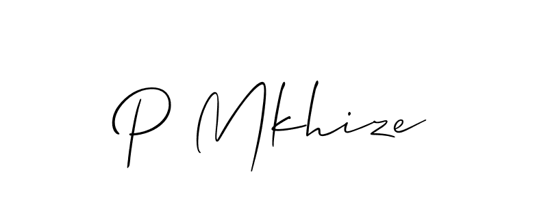 Best and Professional Signature Style for P Mkhize. Allison_Script Best Signature Style Collection. P Mkhize signature style 2 images and pictures png