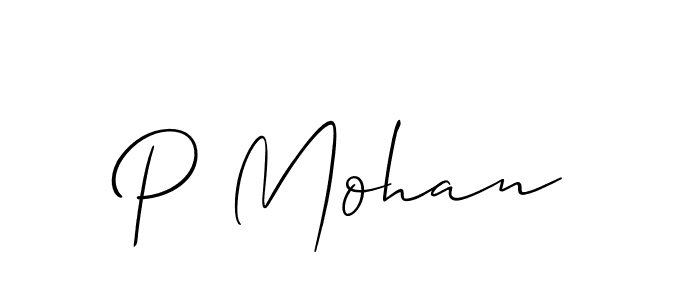 Design your own signature with our free online signature maker. With this signature software, you can create a handwritten (Allison_Script) signature for name P Mohan. P Mohan signature style 2 images and pictures png