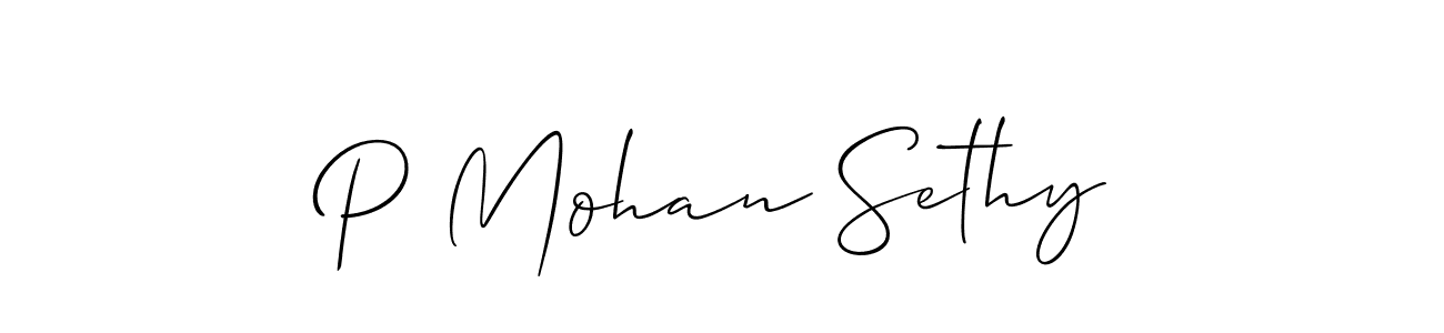 if you are searching for the best signature style for your name P Mohan Sethy. so please give up your signature search. here we have designed multiple signature styles  using Allison_Script. P Mohan Sethy signature style 2 images and pictures png