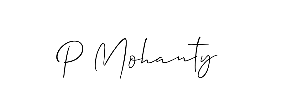 Use a signature maker to create a handwritten signature online. With this signature software, you can design (Allison_Script) your own signature for name P Mohanty. P Mohanty signature style 2 images and pictures png