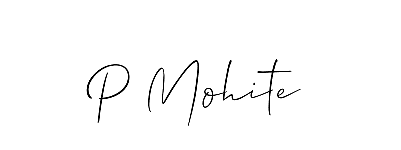 Create a beautiful signature design for name P Mohite. With this signature (Allison_Script) fonts, you can make a handwritten signature for free. P Mohite signature style 2 images and pictures png